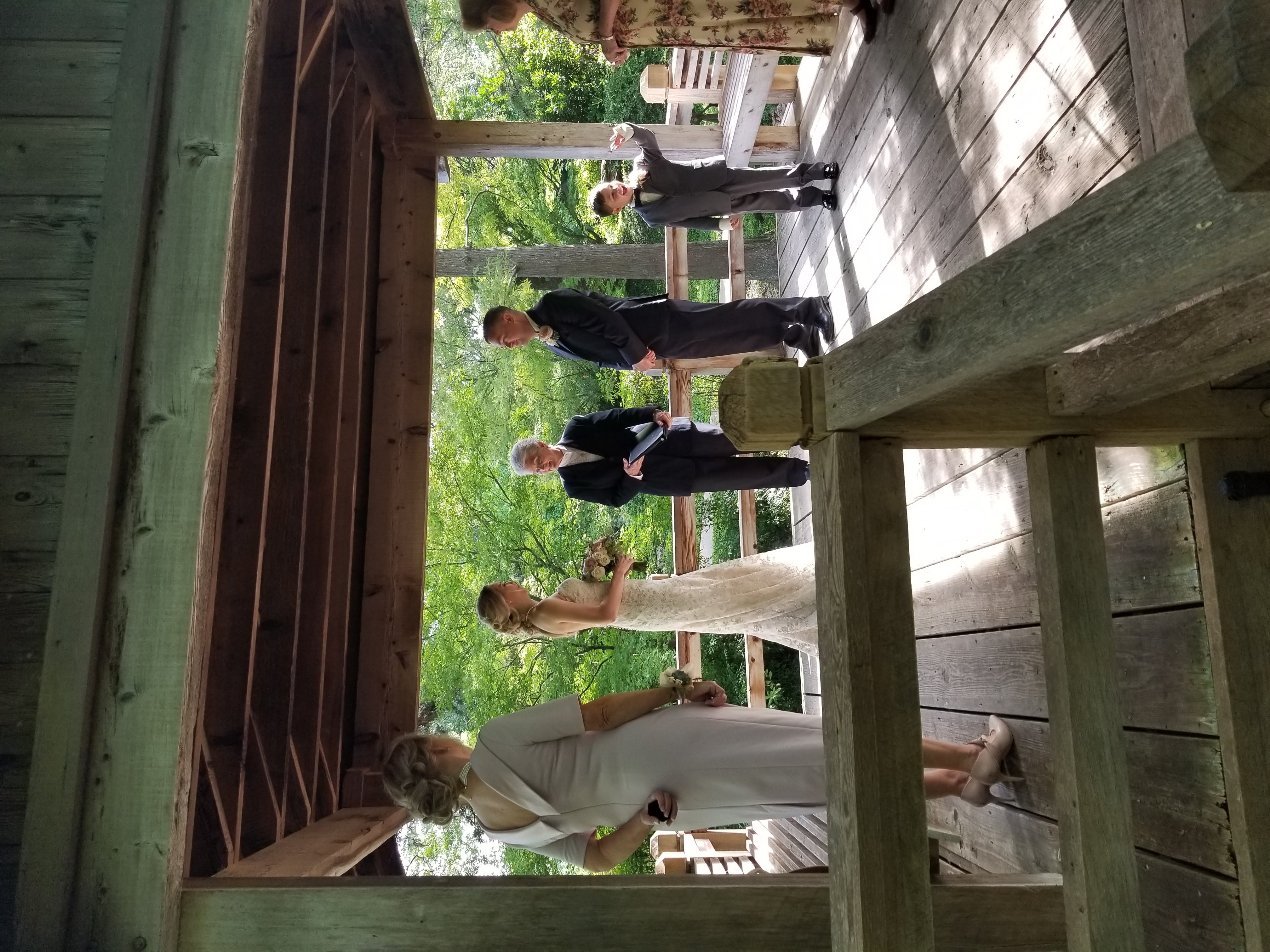 outdoor wedding under pavilion