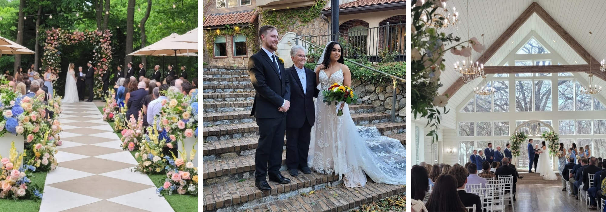 wedding officiant collage